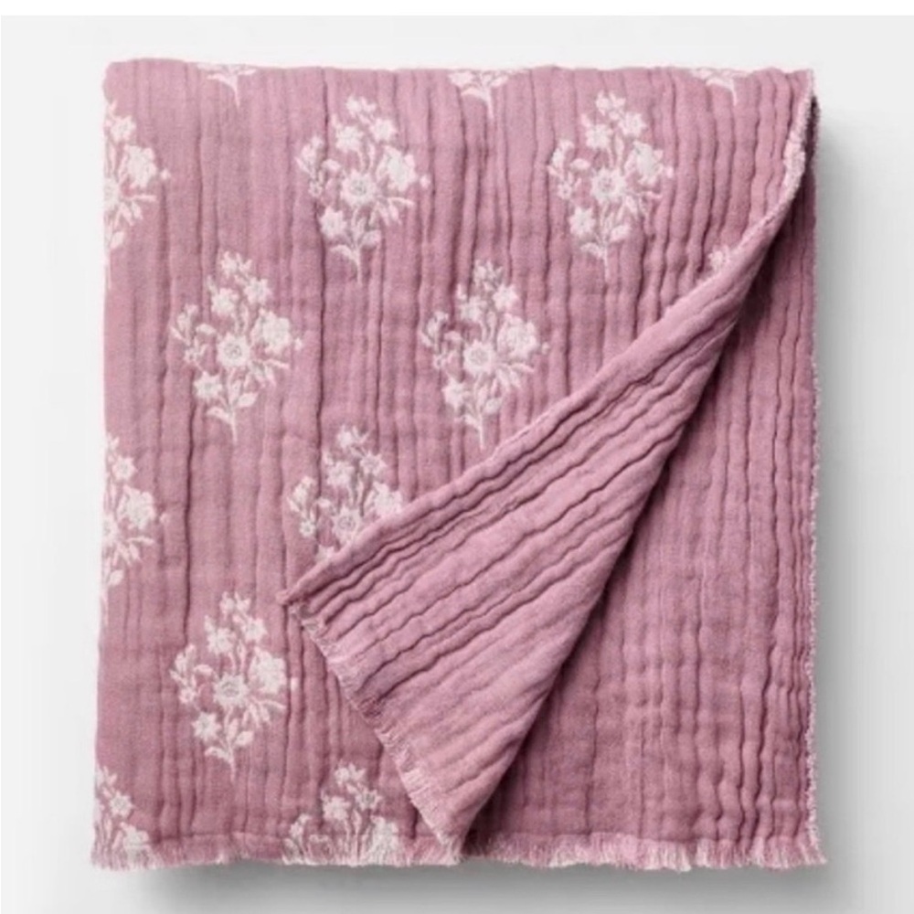 Studio McGee Pink Floral Throw Blanket